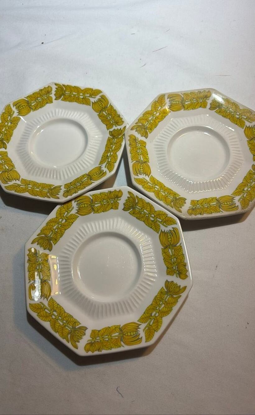 Set of 3 Independence Ironstone Coffee Saucers